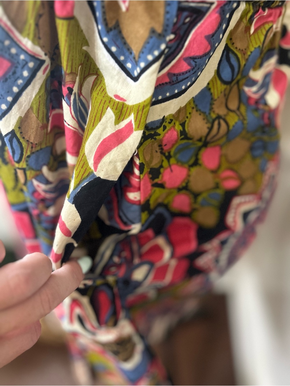 Fire Los Angeles Olive, Pink & Navy Floral Smocked Sundress - Picture 5 of 8